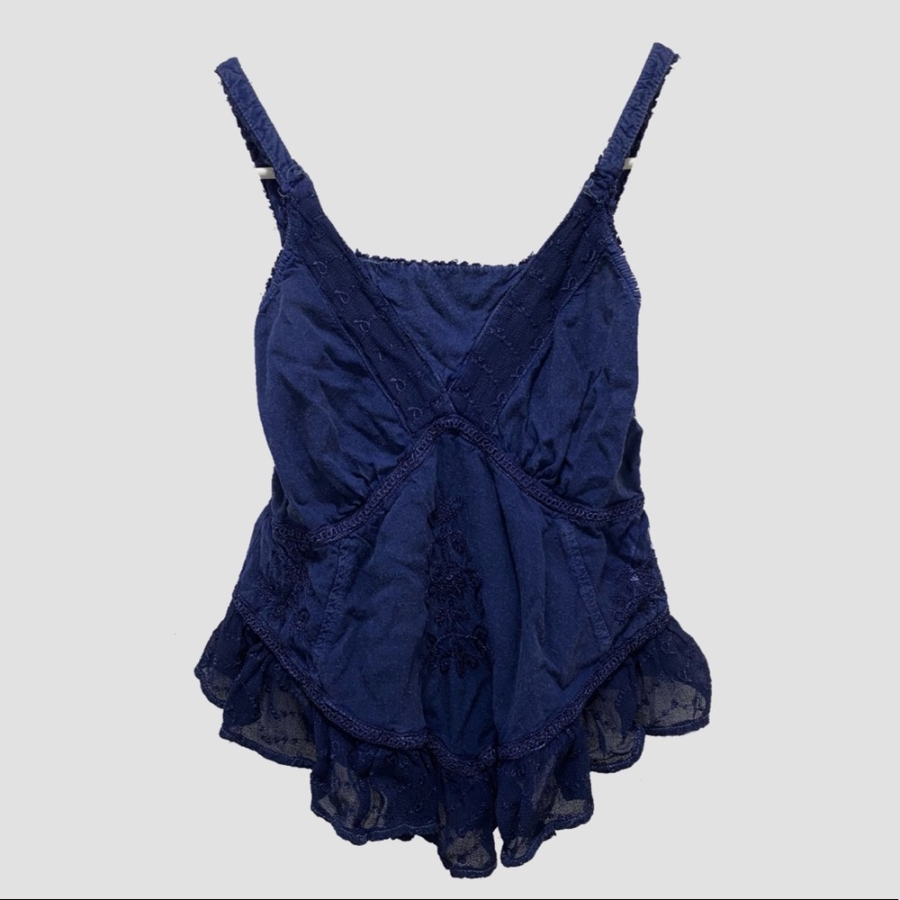 Navy Blue fairy bustier style flowy tank top